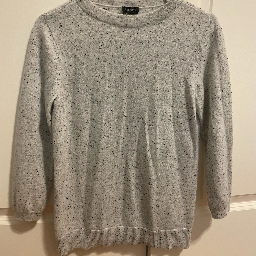 Talbots pure cashmere grey sweater